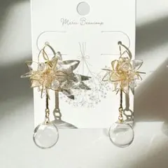 透明なお花とシャボン玉のピアス/イヤリング*＊オーロラ＊*