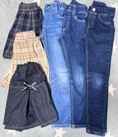 女の子 キッズ デニム スコート 110cm 6枚 まとめ売り