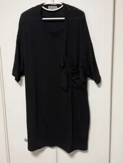 ヨウジヤマモトPOUR HOMMEコットンシルク混紡ドレープポケット半袖Tシャツのサムネイル