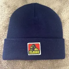 美品^_^X-LARGE ニット帽紺