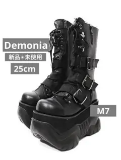 新品未使用⭐️Demonia デモニア 厚底ブーツ 黒25cm M7