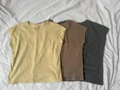 ユニクロ　スムースコットンフレンチスリーブT ３枚セット（M2枚・L1枚）