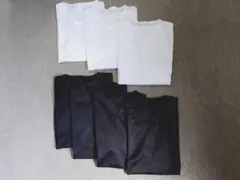 Vネック半袖Tシャツ 7枚セット 白*3 黒*4 Mサイズ 伸縮性あり