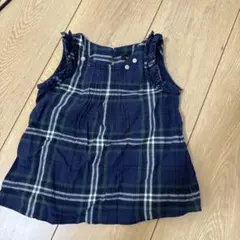 BEBE 90 ネイビー・グリーンチェック ワンピース