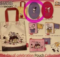 Snoopyガチャガチャ　ポーチ(ブルー)