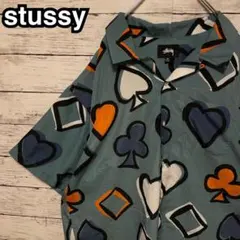 1030【入手困難】ステューシー♤アロハシャツ　総柄　ビッグロゴ　即完売品　美品のサムネイル
