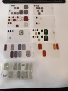 【NAILDOKI】ネイルシール まとめ売り 9枚セット ニュアンス・キラキラ系