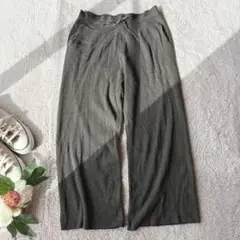 美品(XXL)ユニクロ/ストレッチワイドパンツ/ズボン/ウエスト総ゴム/ガウチョ