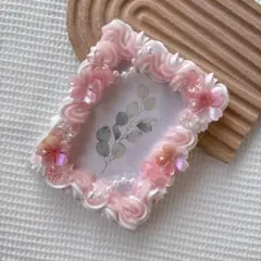 ホイップデコ トレカケースデコ さくらピンク 花 ミックス パール②