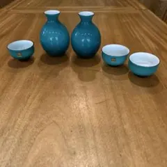 HOYAクリスタル　北欧デザインガラス　徳利2個とぐい呑み3個