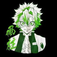 鬼滅の刃 風柱 不死川実弥 Tシャツ ブラック L
