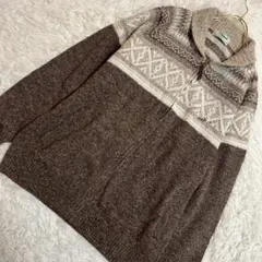 【未使用】crocodile 長袖ニット ブラウン 2L タグ付き