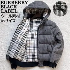 希少✨バーバリーブラックレーベル　ウールダウンジャケット　ノバチェック　刺繍　M