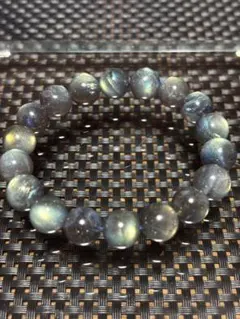 天然石高品質ラブラドライト ビーズブレスレット