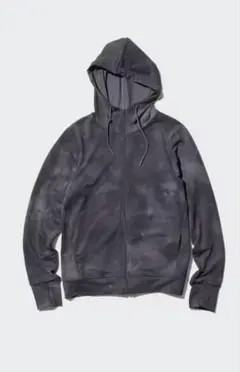 エアリズム　UVカット　メッシュ　フルジップ　パーカー　ダークグレー　M