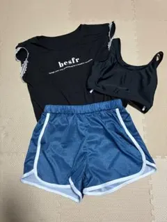 新品 女児 キッズ デザイン 水着 タンキニ スイムウェア セパレート 150