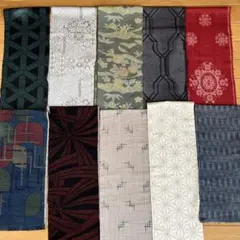 紬　ハギレ　まとめ売り-a56