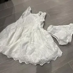 ホワイト ノースリーブ ワンピース セット