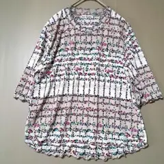 Art Studio 花柄 五分袖 トップス　ミセス　カットソー　ブラウス