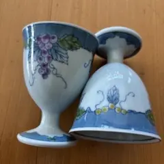 有田焼　深川製磁　葡萄柄ワイングラス陶器