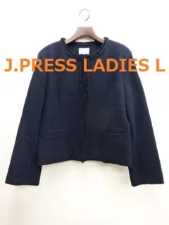 J.PRESS LADIES L　ファンシーツイード ノーカラージャケット