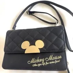【最終値下げ】Mickey Mouse キルティング ショルダーバッグ ブラックのサムネイル