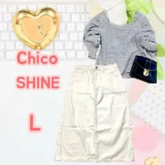 【上下セット】Chico×SHINEスカート 白L 爽やかマリン風コーデ♡
