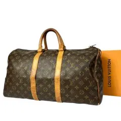 鑑定済　ルイヴィトン　モノグラム　キーポル45　ボストンバッグ　茶　旅行用バッグ