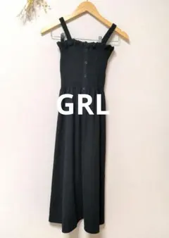 GRL グレイル ワンピース シャーリング お洒落 カワイイ ブラック