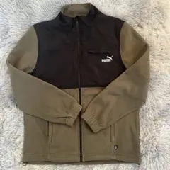 PUMA フリースジャケット オリーブ・ブラック