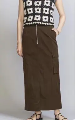 BEAUTY&YOUTH ナイロンヴィンテージ カーゴスカート　ブラウン　M