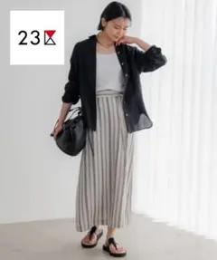 23区 ロングカーディガン 46 4L 黒 大きいサイズ　ゆったり　リブ　細見え 23区 ロングカーディガン 46 4L 黒 大きいサイズ ゆったり リブ 細見え