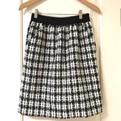 レディース　スカート ツイード　膝丈　M チェック柄