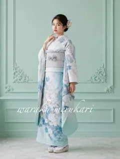 振袖フルセット 豪華 白乱菊 可愛い 白 グレー - メルカリ