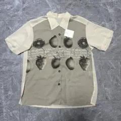 フルーツ柄 半袖シャツ 9R ベージュ g14