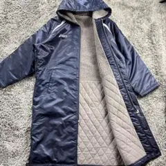 美品✨asics ベンチコート M アシックス ボア ネイビー