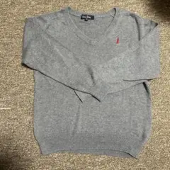 East boy イーストボーイ グレー Vネックセーター 140