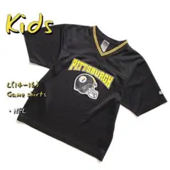 キッズ160 NFL ピッツバーグ・スティーラーズゲームシャツ 黒×黄 L