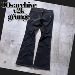 00s black flare denim fade y2k archive