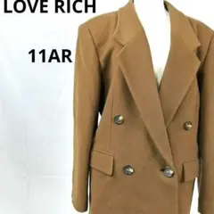 ラブリッチ LOVERICH ウール ダブル テーラードジャケット 茶 11お