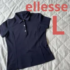 ellesse ネイビー 半袖ポロシャツ Lサイズ
