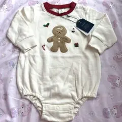 【新品】Cottoli ジンジャーマン クリスマス ロンパース 80cm