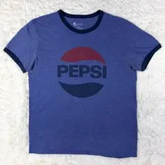 ペプシオフィシャル リンガーTシャツ 公式 L ブルーグレー プリントロゴ 飲料のサムネイル
