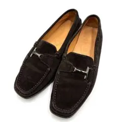 TOD'S トッズ ローファー ドライビングシューズ 24cm 黒 スエード