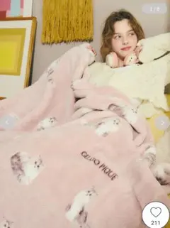 gelato pique CAT柄 プリント毛布 猫プリント ブランケット 毛布