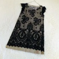 ALILA ALILA ワンピース 総レース 膝丈ワンピース ベージュフォーマル