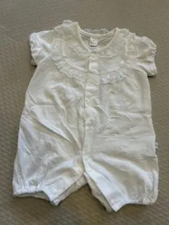 Cottoli ホワイト レース付きロンパース