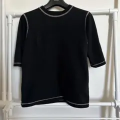 FRAMeWORK 黒 半袖Tシャツ ステッチアクセントのサムネイル