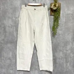 【GU】ジーユー デニムカーブタックパンツ 白 ホワイトデニム 男女兼用 S