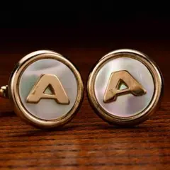 アメリカ製 ビンテージ イニシャル“A”カフリンクス （1960s）